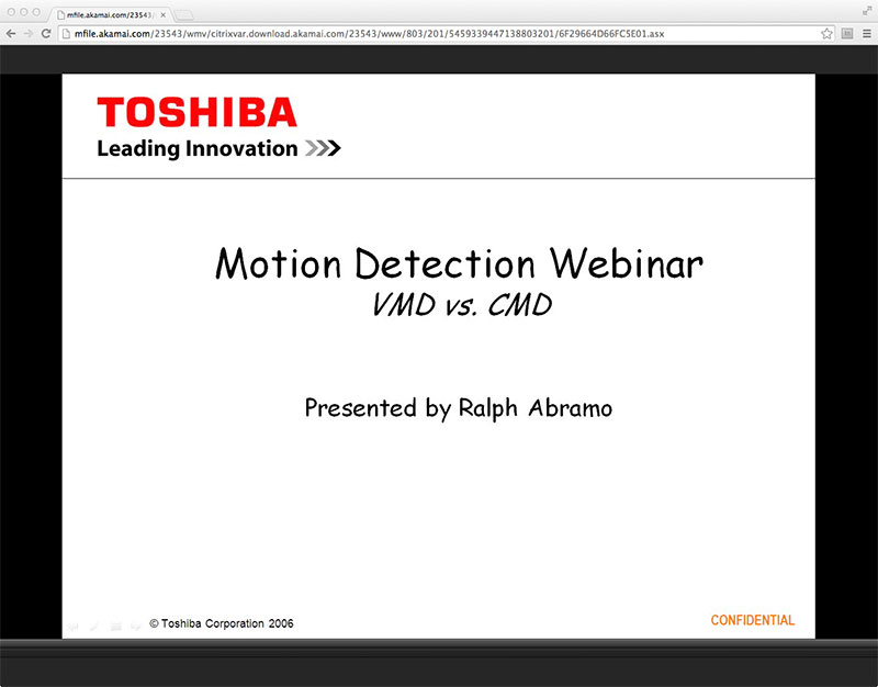 Webinar - Video Motion Detection